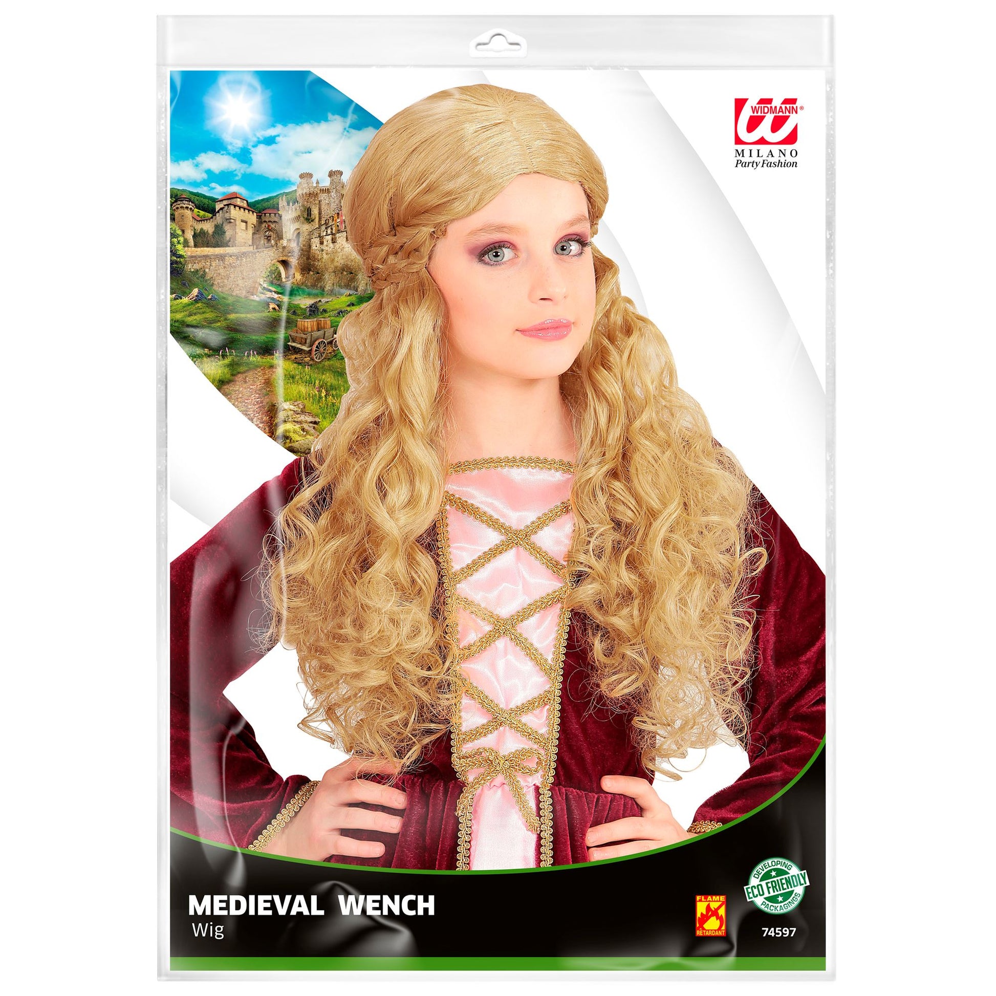 "PERÜCKE MITTELALTER MAGD BLOND" in Polybag – Detailansicht