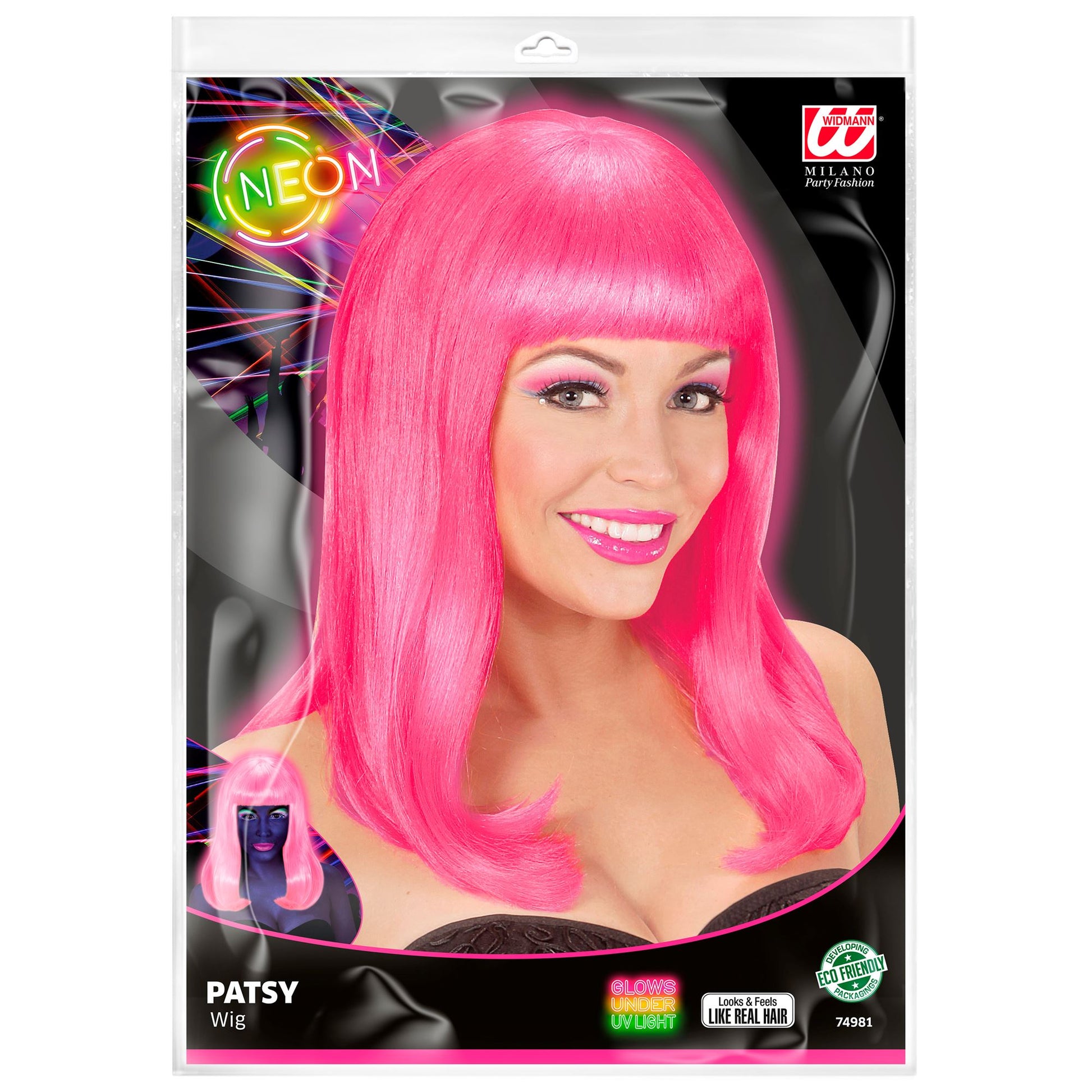 "PERÜCKE PATSY NEONPINK" in Polybag – Ansicht 3