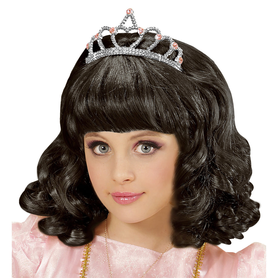 "PERÜCKE PRINZESSIN SCHWARZ MIT TIARA" in Box – Vorderansicht