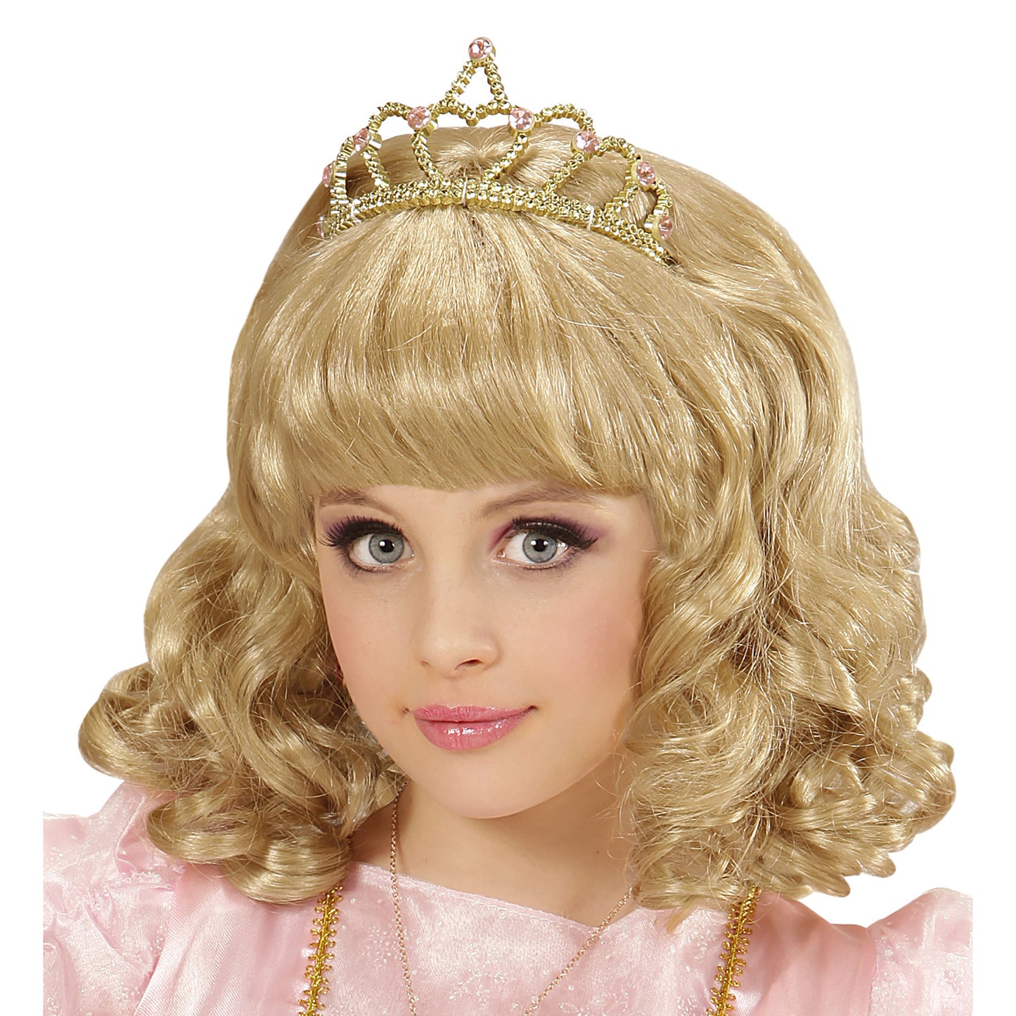 "PERÜCKE PRINZESSING BLOND MIT TIARA" in Box – Vorderansicht