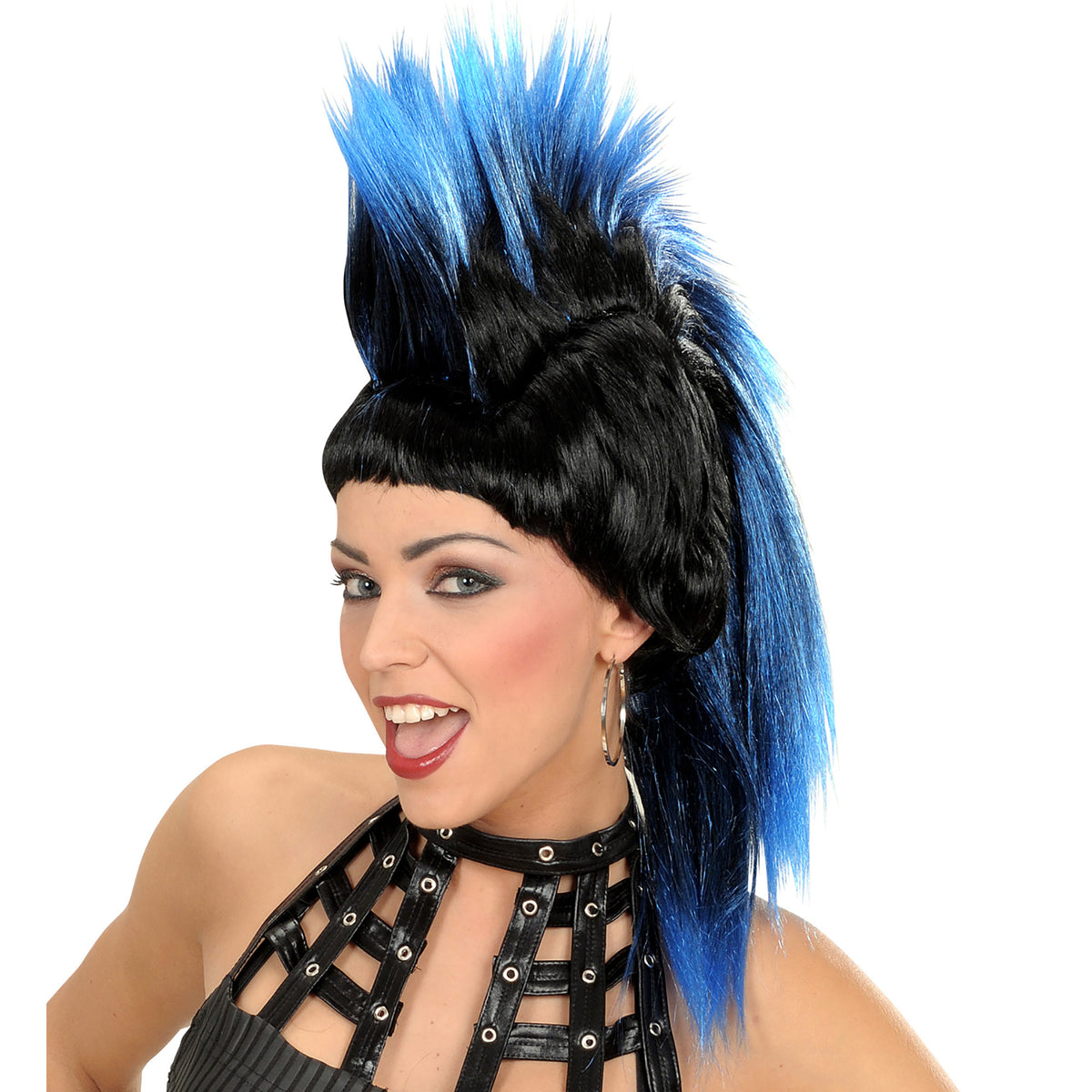 "PERÜCKE PUNK MIT PFERDESCHWANZ" in Polybag - in 6 Farben sort.: rot, blau, rosa, lila, orange, grün – Ansicht 4