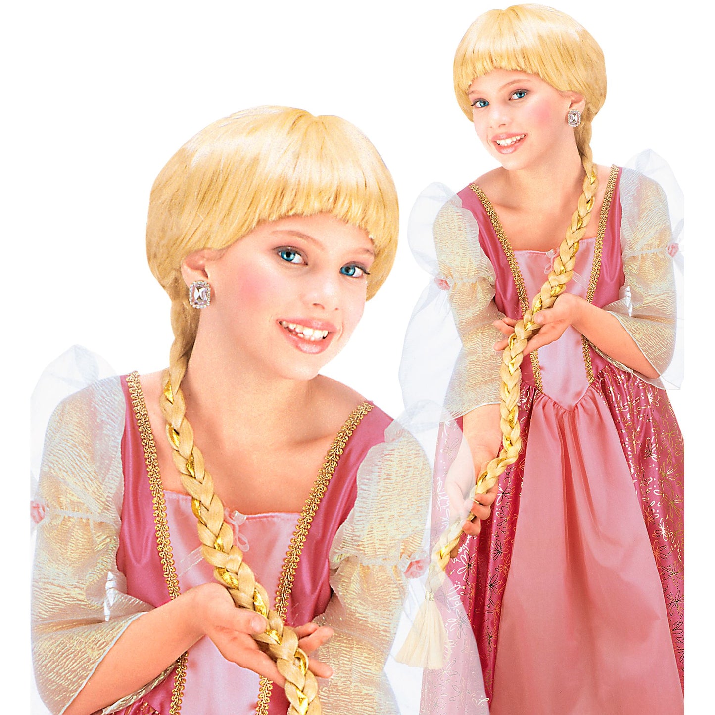 "PERÜCKE RAPUNZEL MIT EXTRA LANGEM ZOPF" in Polybag – Vorderansicht