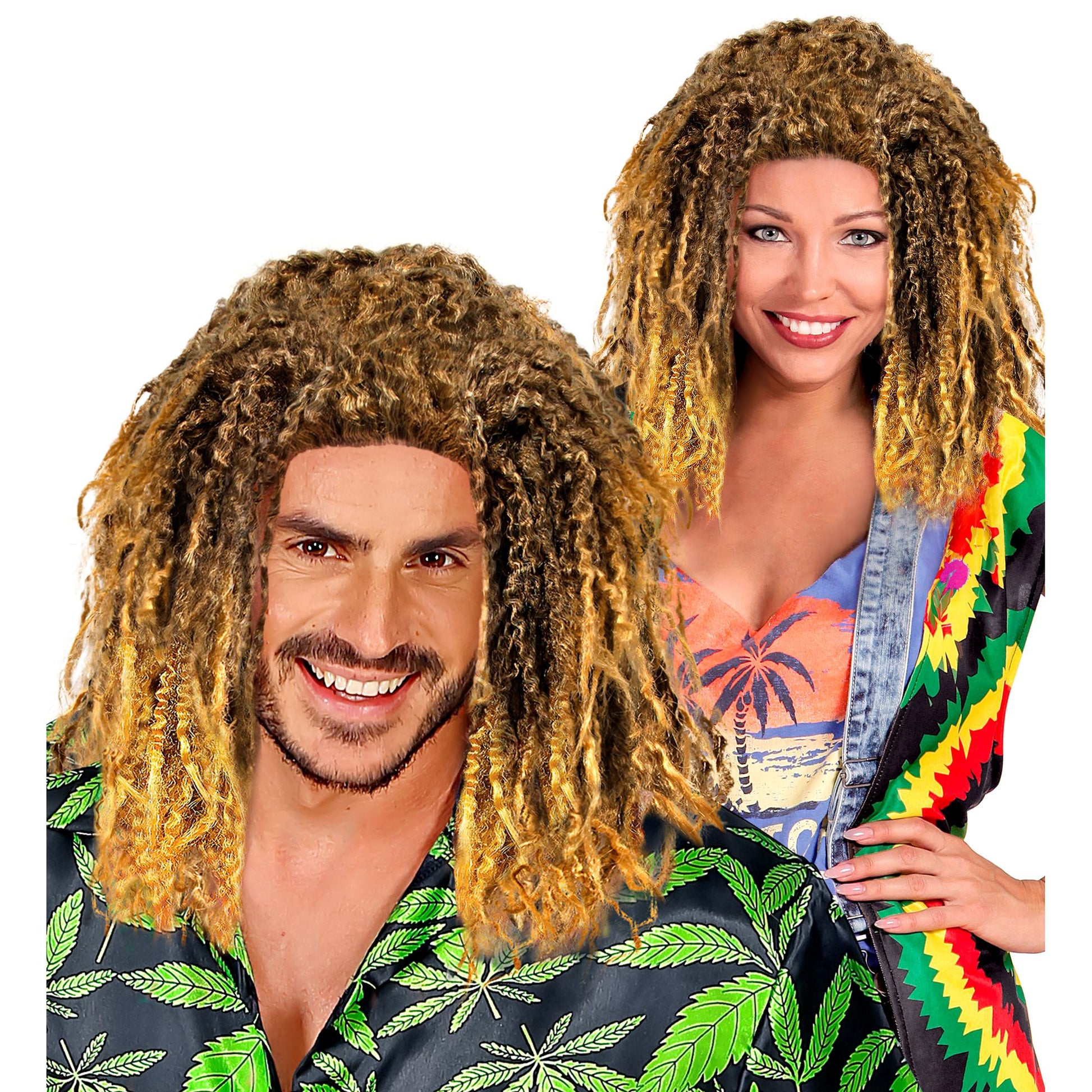 "PERÜCKE RASTA" blond - in Box – Vorderansicht