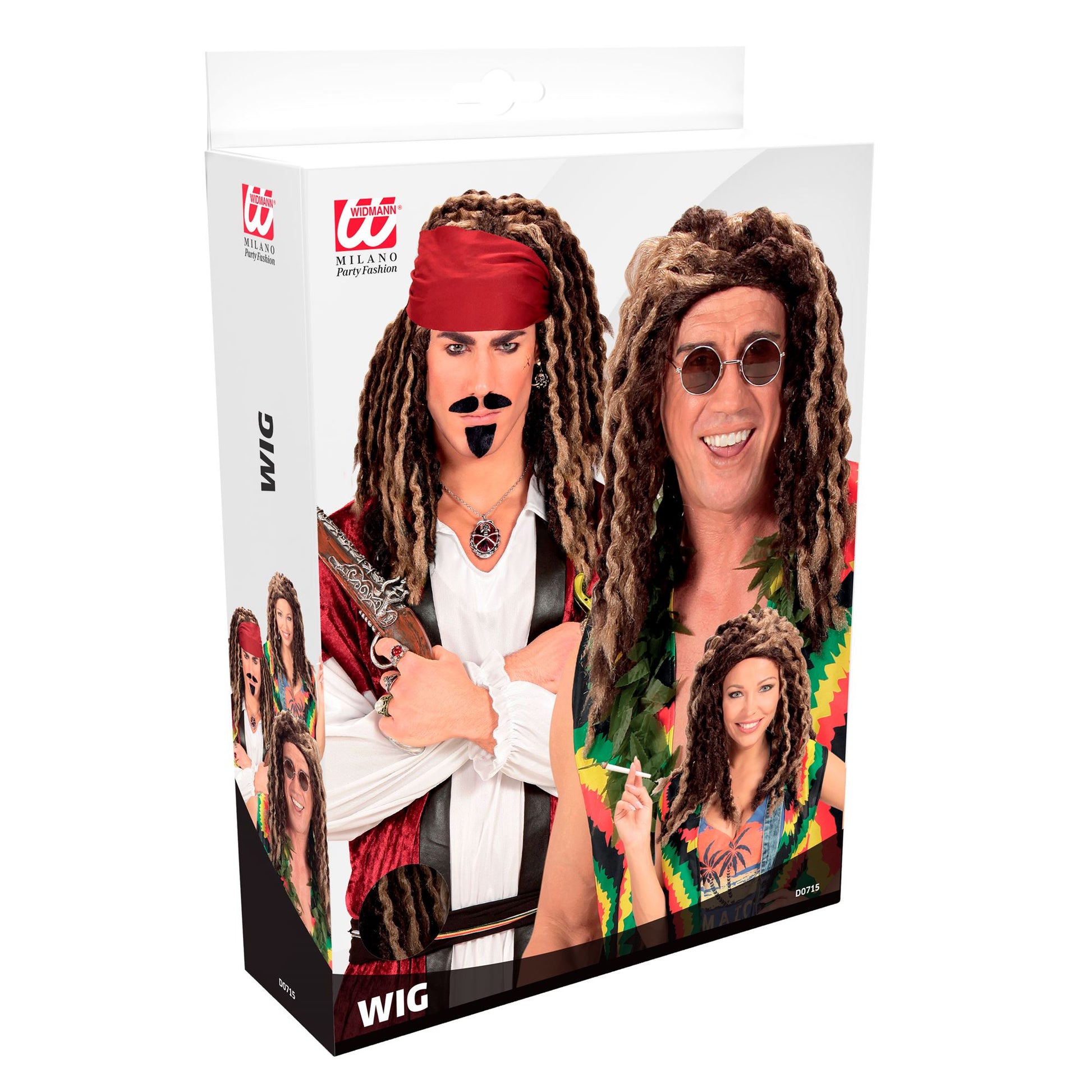 "PERÜCKE RASTAFARIAN" blond/braun - in Box – Detailansicht