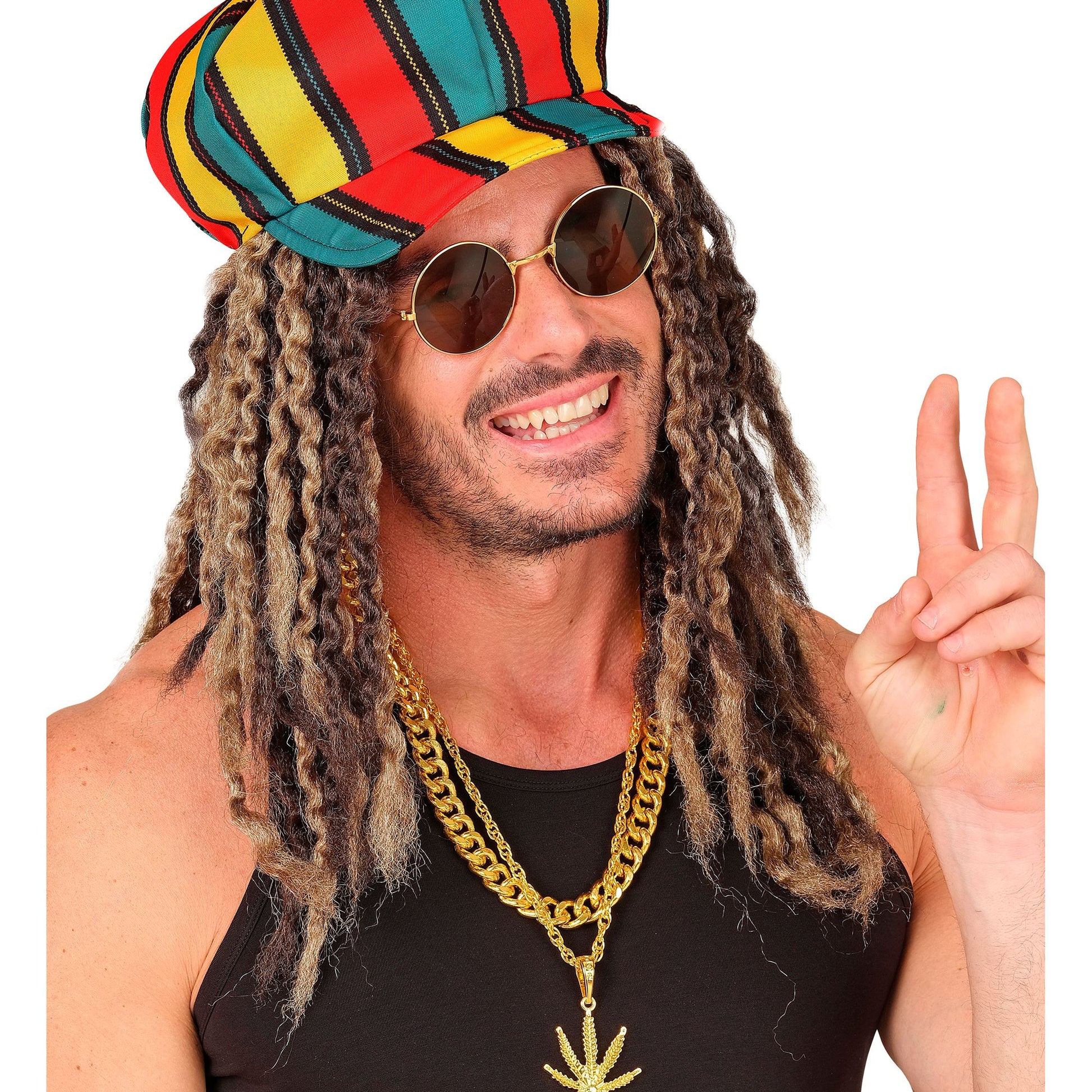 "PERÜCKE RASTAFARIAN" blond/braun - in Box – Ansicht 4
