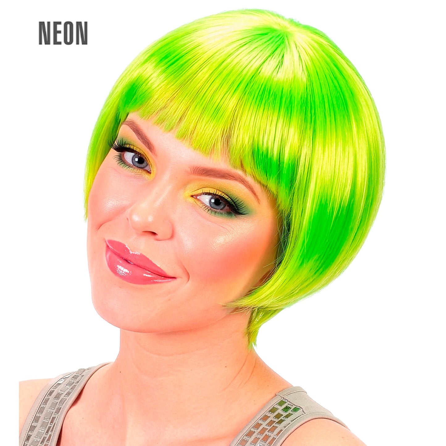 "PERÜCKE RAVE" neon grün - in Box – Vorderansicht