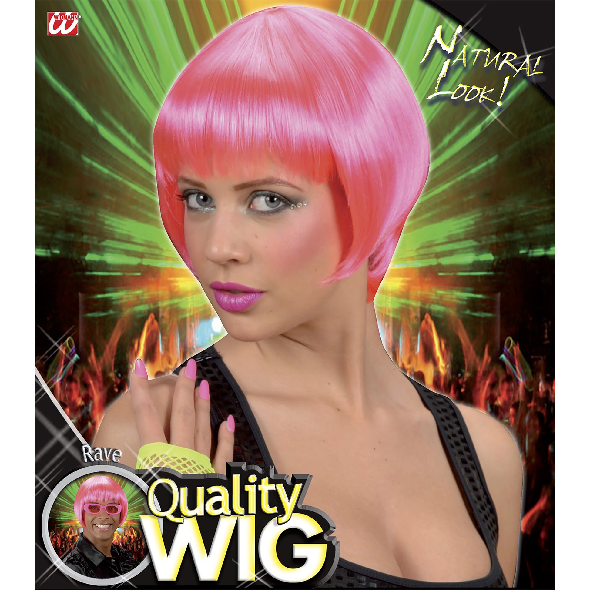 "PERÜCKE RAVE" pink - in Box – Detailansicht