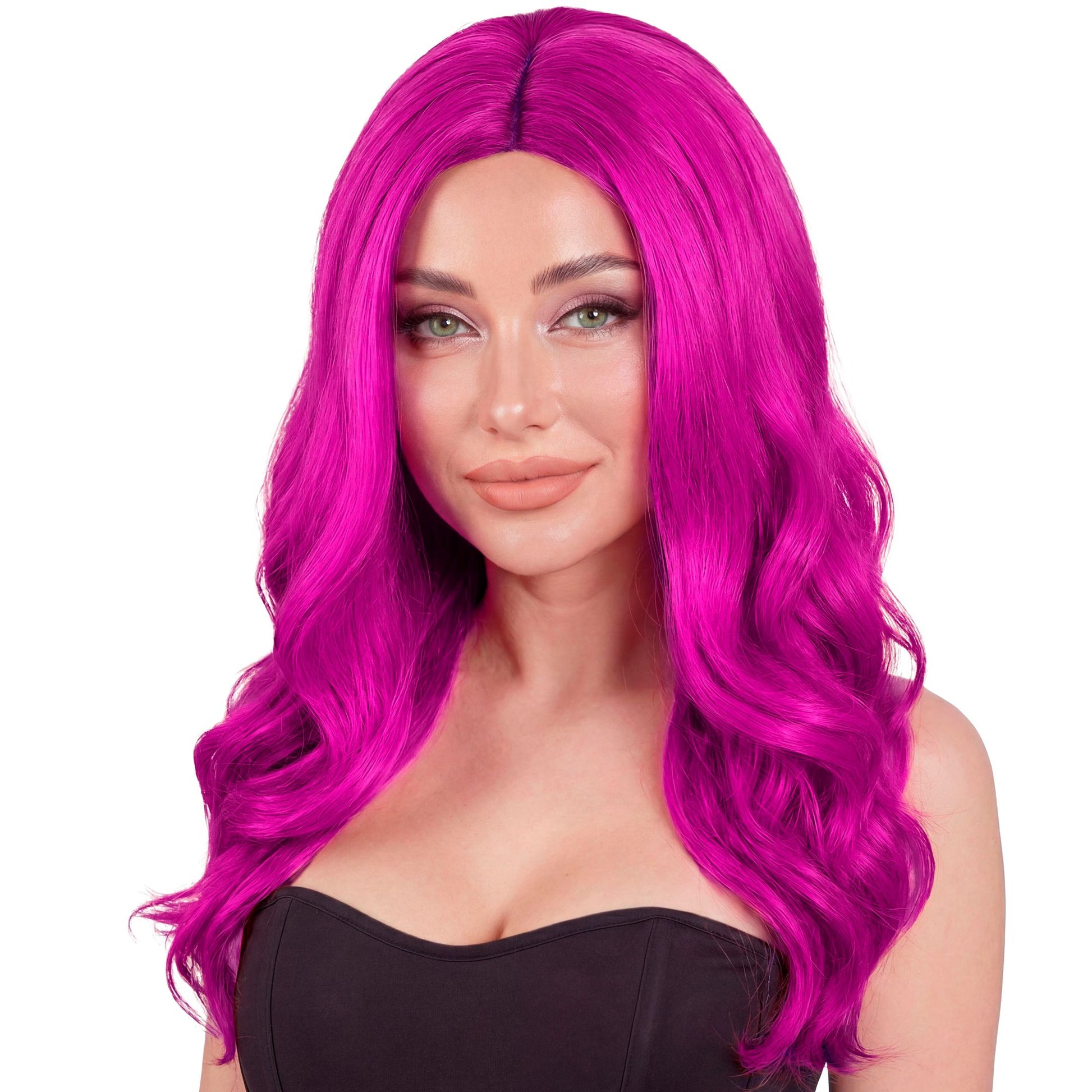 "PERÜCKE ROXY MAGENTA" in Box – Vorderansicht