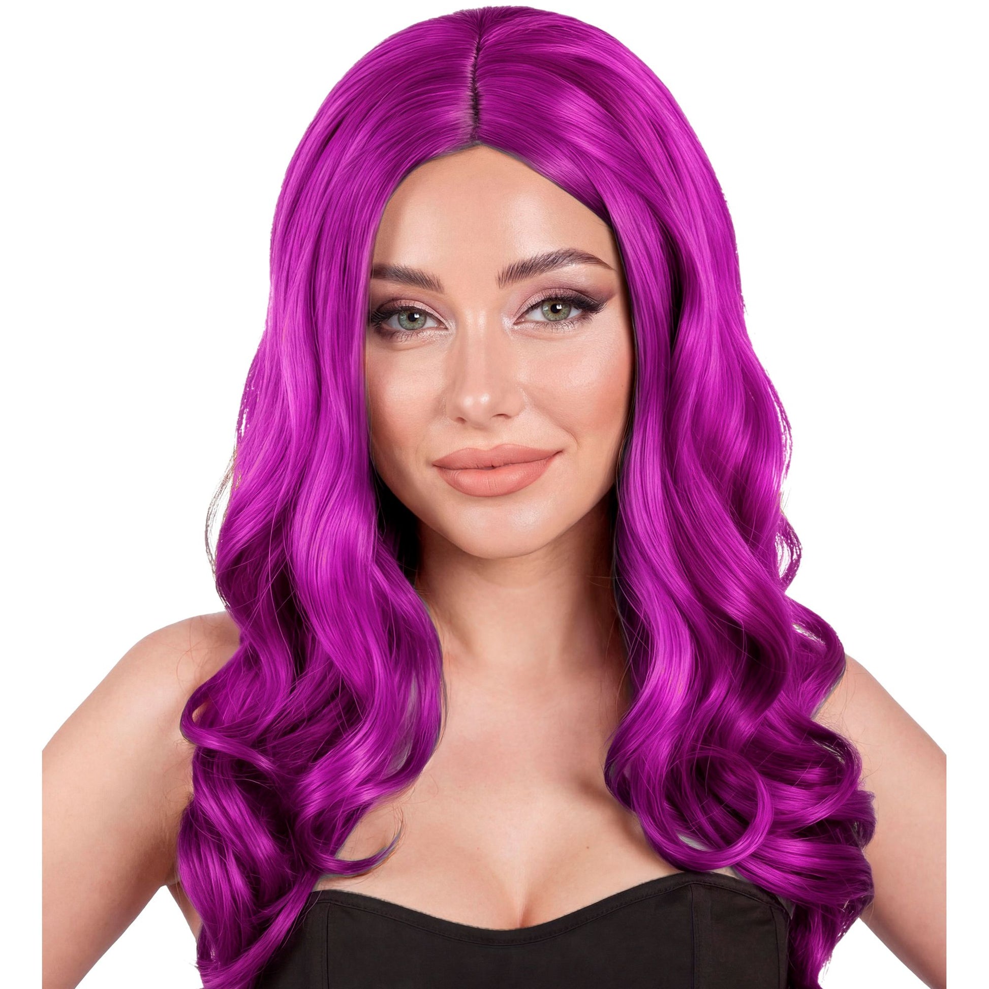 "PERÜCKE ROXY VIOLETT" in Box – Vorderansicht