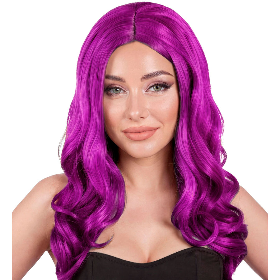 "PERÜCKE ROXY VIOLETT" in Box – Vorderansicht