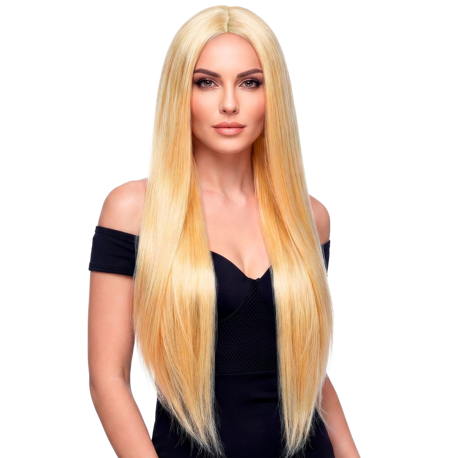 "PERÜCKE SUPERLANG" blond - 75 cm - in Box – Vorderansicht