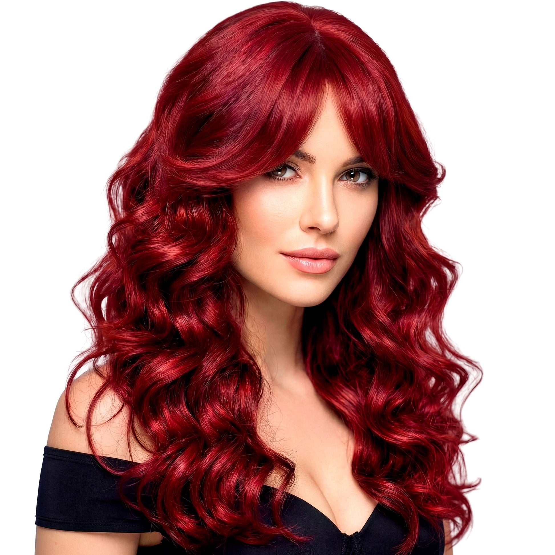 "PERÜCKE TAYLOR ROT IN DREAM HAIR QUALITÄT" in farbiger Box – Vorderansicht
