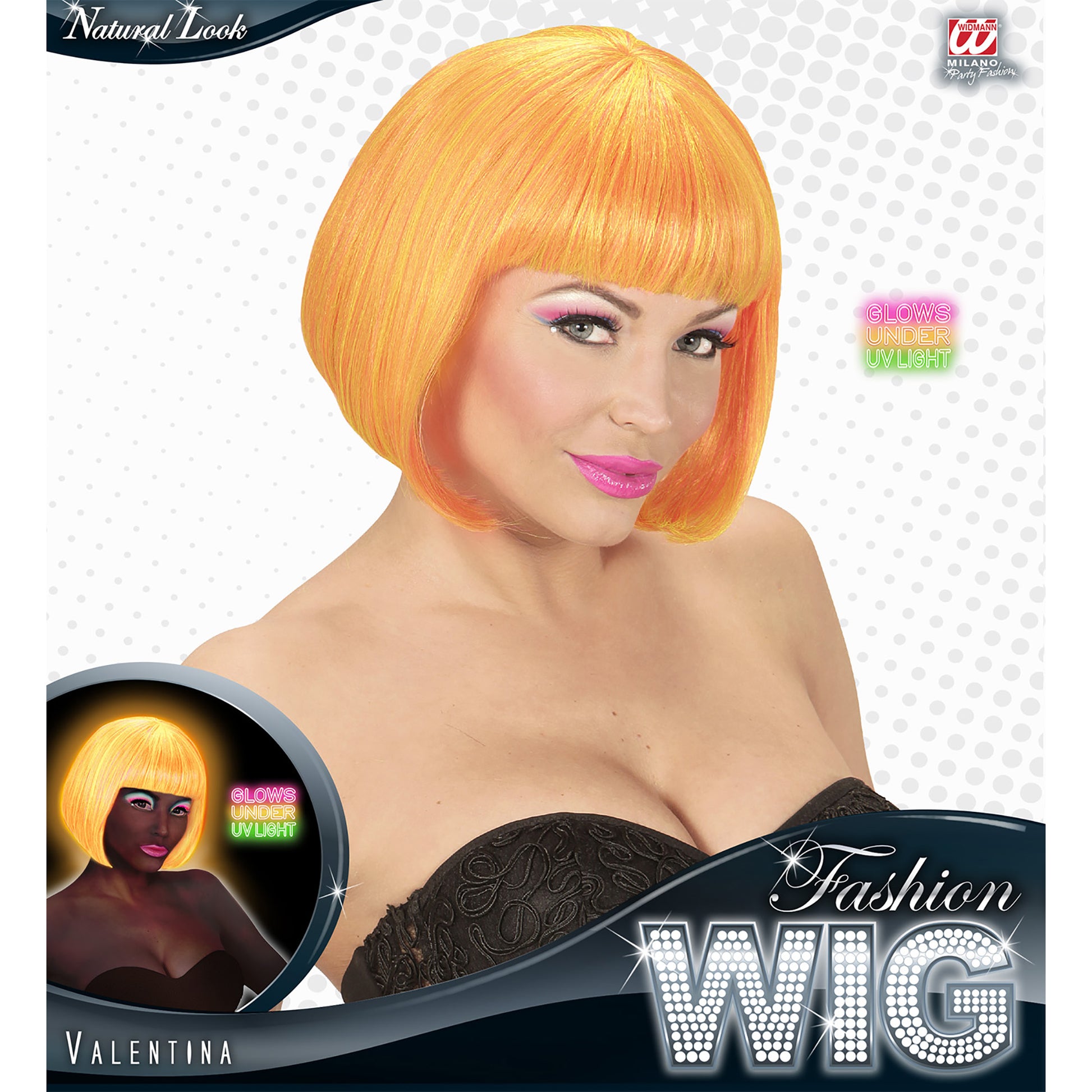 "PERÜCKE VALENTINA NEONORANGE & NEONGELB" in Box – Ansicht 3