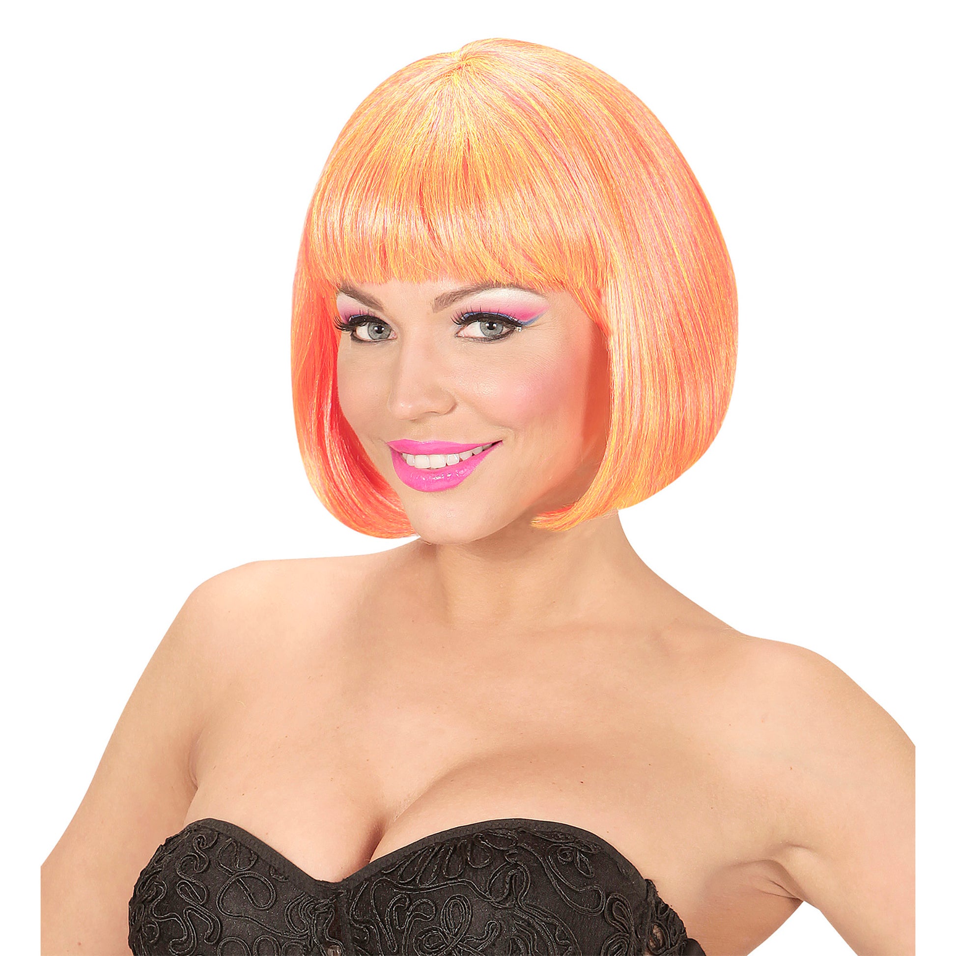 "PERÜCKE VALENTINA NEONPINK & NEONGELB" in Box – Ansicht 4