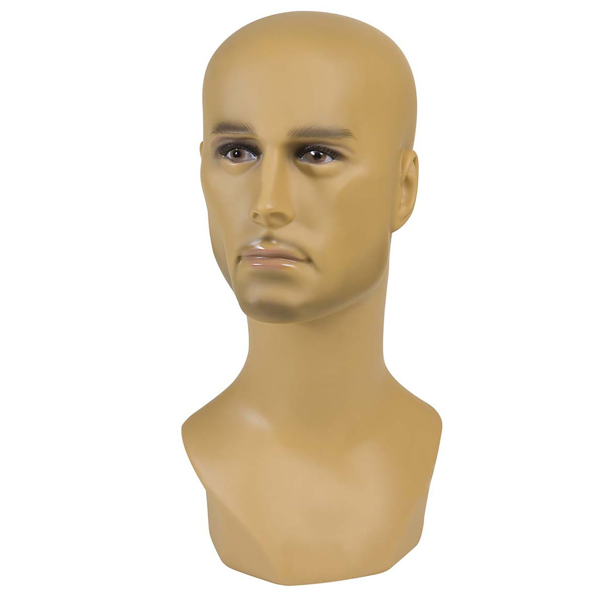 "PERÜCKENKOPF DUNKLER MAN" 40 cm – Vorderansicht