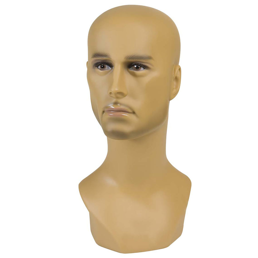 "PERÜCKENKOPF DUNKLER MAN" 40 cm – Vorderansicht