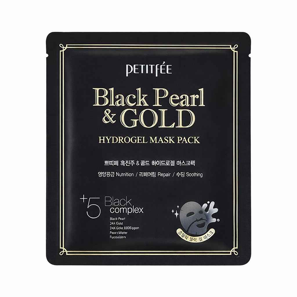 Petitfee, Black Pearl & Gold, Hydrating & Brightening, Gelmaske, Gesicht, 32 g