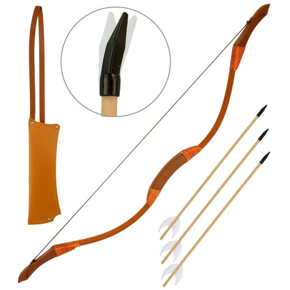 "PFEIL UND BOGEN SET" (Bogen 100 cm, Köcher, 3 Pfeile 53 cm) – Vorderansicht