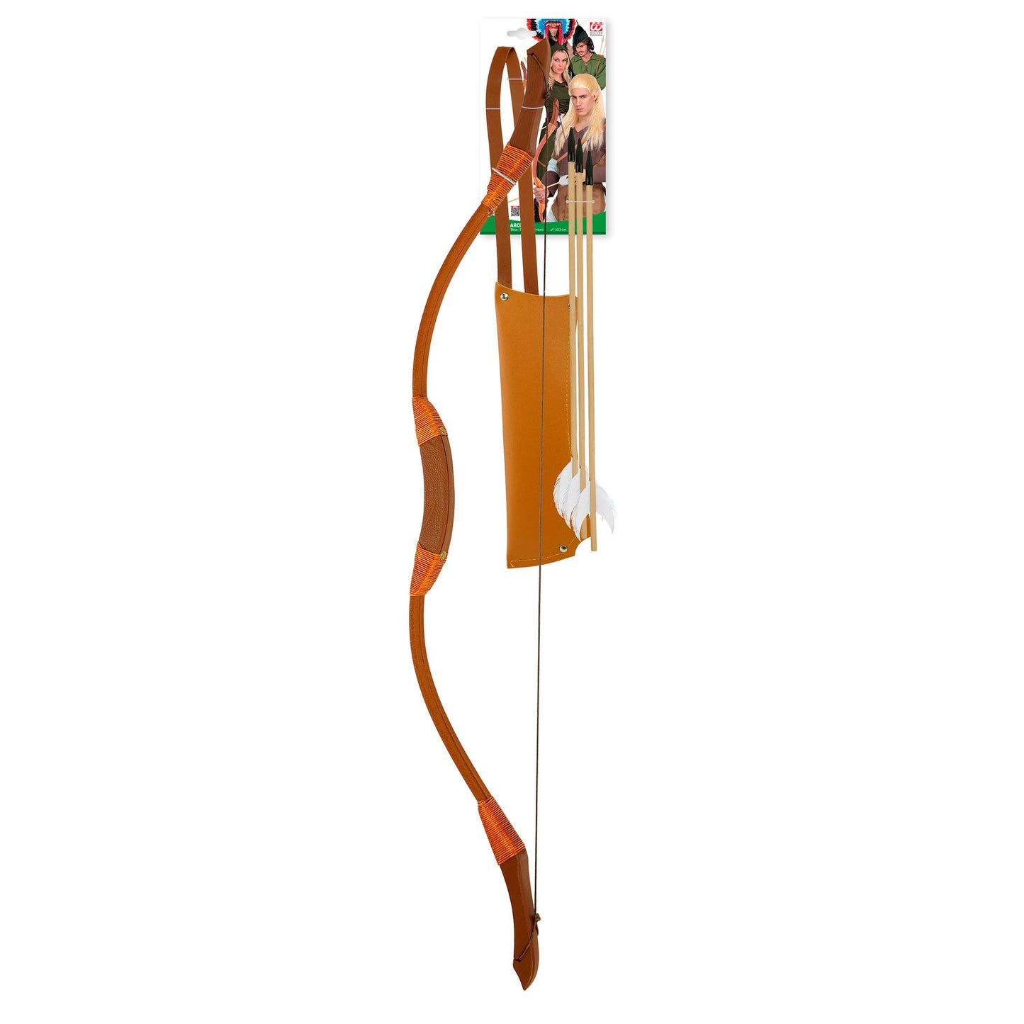 "PFEIL UND BOGEN SET" (Bogen 100 cm, Köcher, 3 Pfeile 53 cm) – Detailansicht