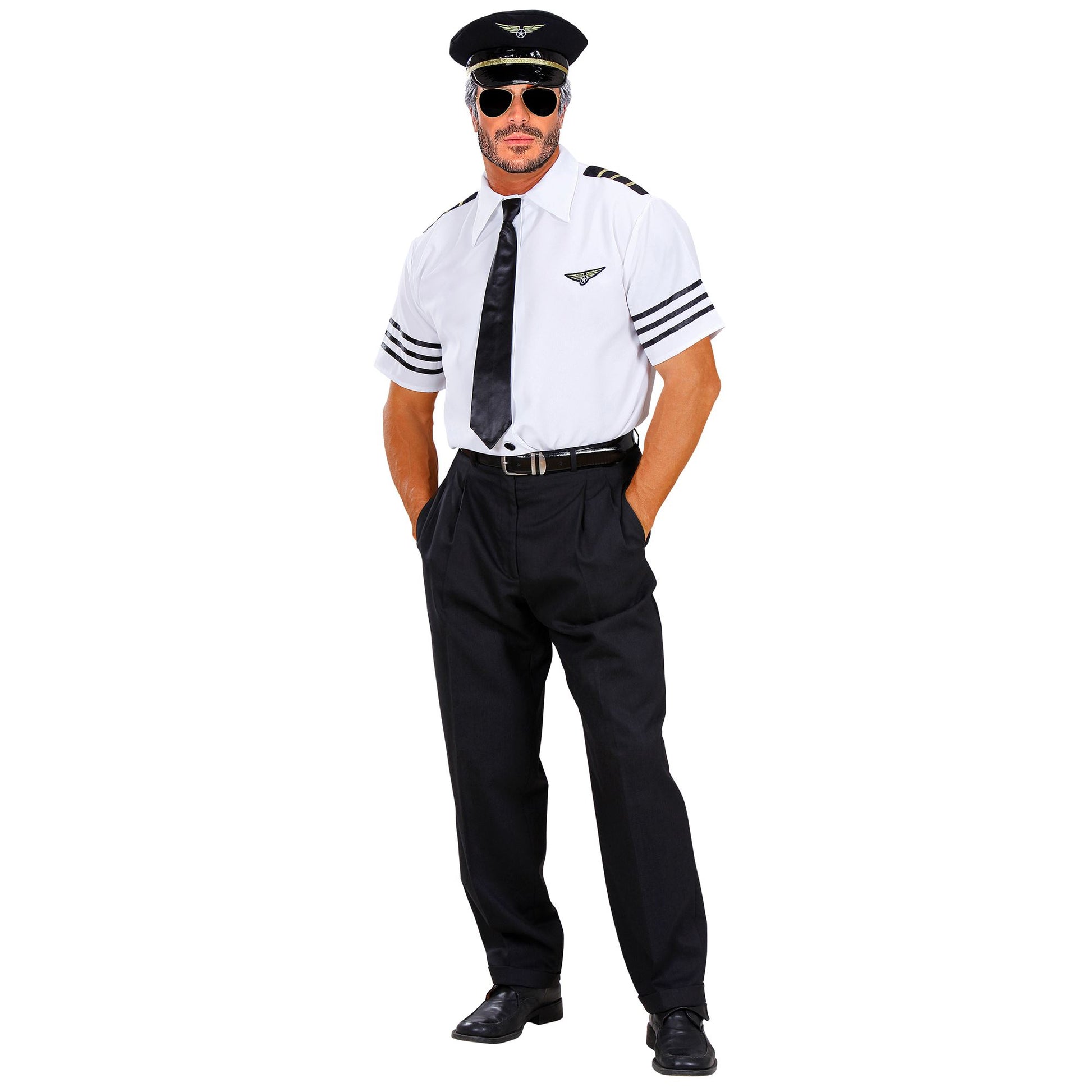 "PILOT" (Hemd, Krawatte, Mütze) – Detailansicht