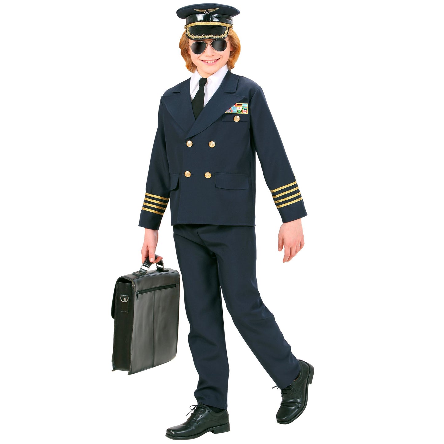 "PILOT" (Jacke, Kragen mit Krawatte, Hose, Hut) – Detailansicht
