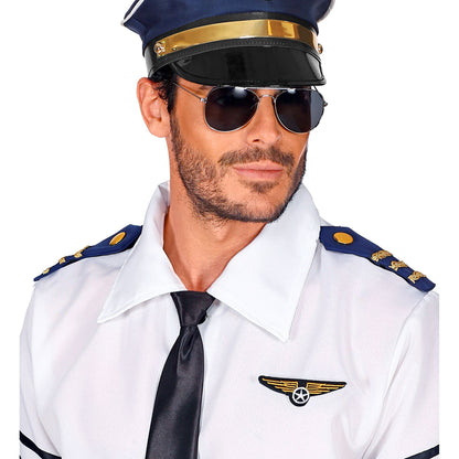 Widmann Piloten Set mit Sonnenbrille, Schulterklappe und Abzeichen – Rückansicht