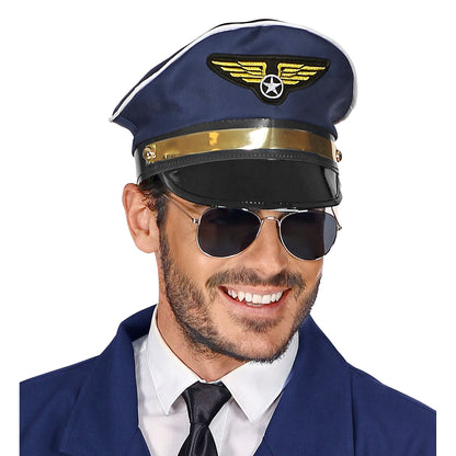 Widmann Pilotenmütze Blau Grössenverstellbar – Detailansicht