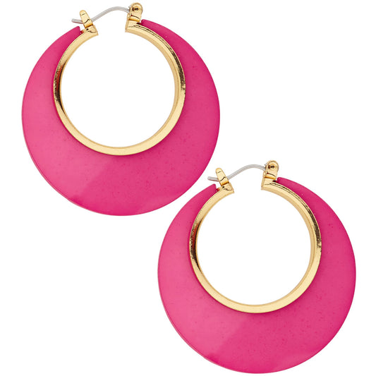 "PINK-GOLDENE DISKO OHRRINGE" – Vorderansicht