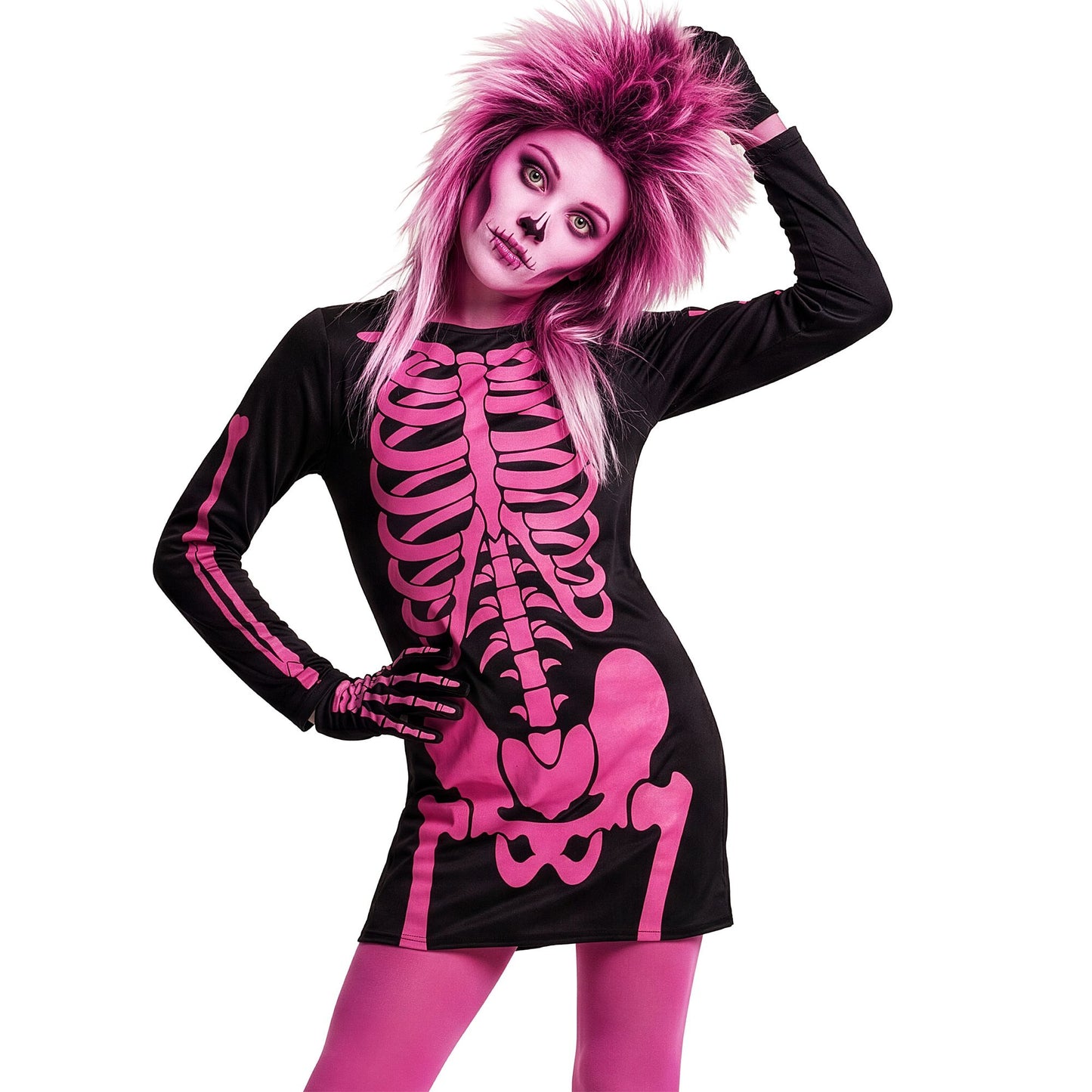 "PINK SKELETT" (Kleid) – Vorderansicht
