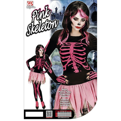 "PINK SKELETT" (Shirt, Hose,Ballettröckchen, fingerlose Handschuhe) – Ansicht 3
