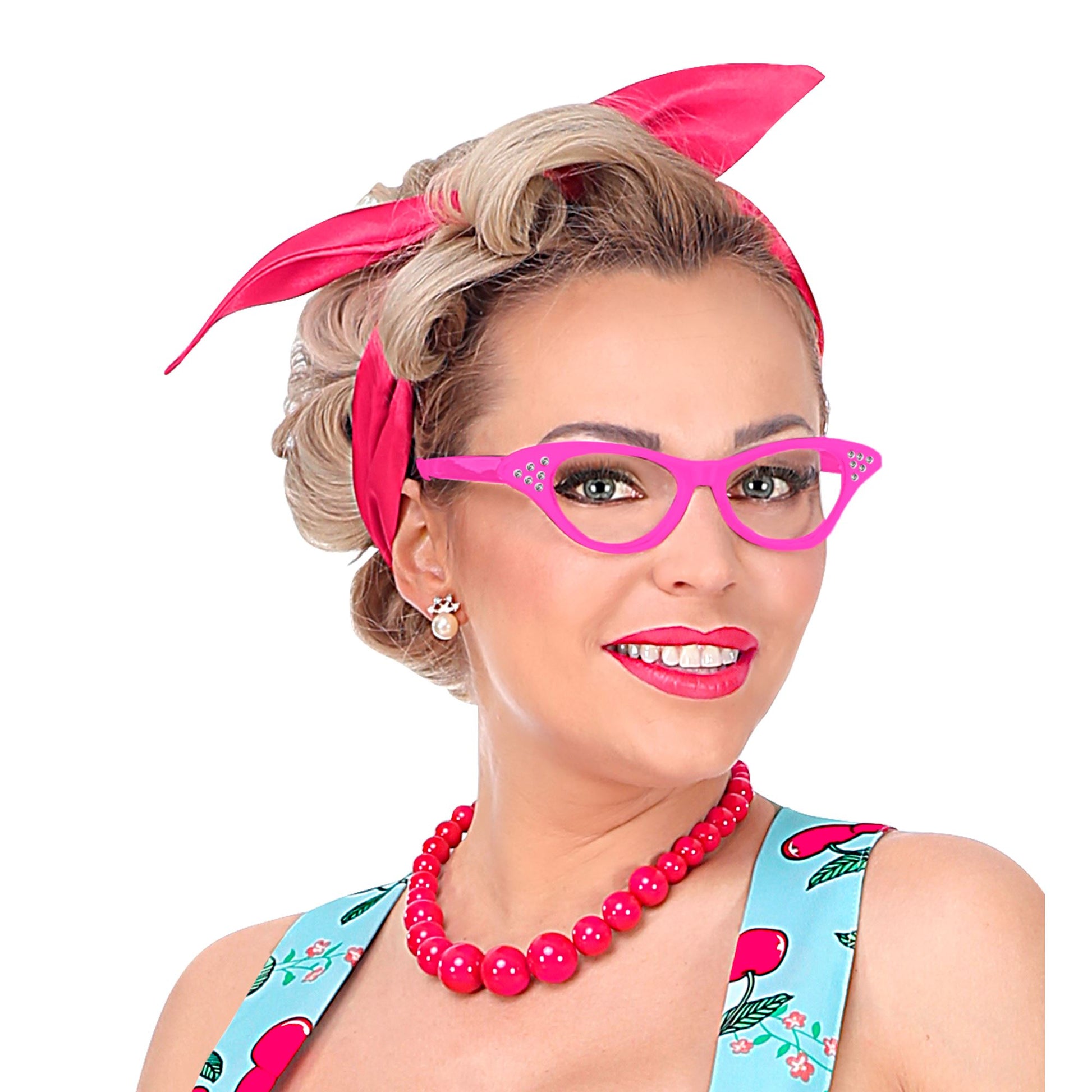 "PINKE 50ER JAHRE BRILLE MIT STRASSSTEINEN" – Ansicht 3
