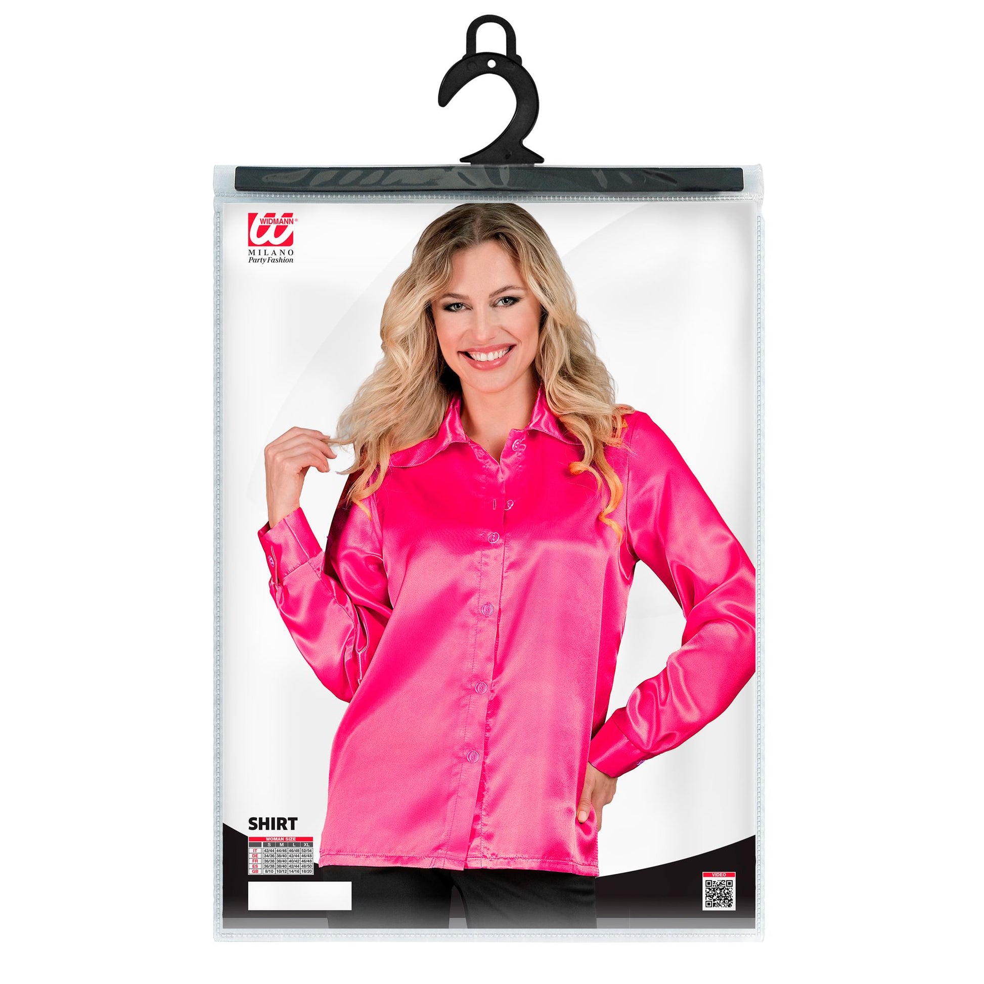 "PINKE 70s DISCO BLUSE" aus Satin – Ansicht 3