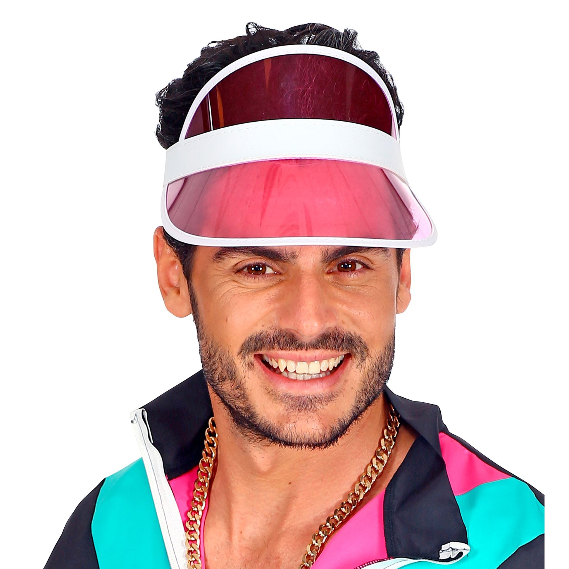 "PINKE 80er JAHRE SONNENKAPPE" – Ansicht 3