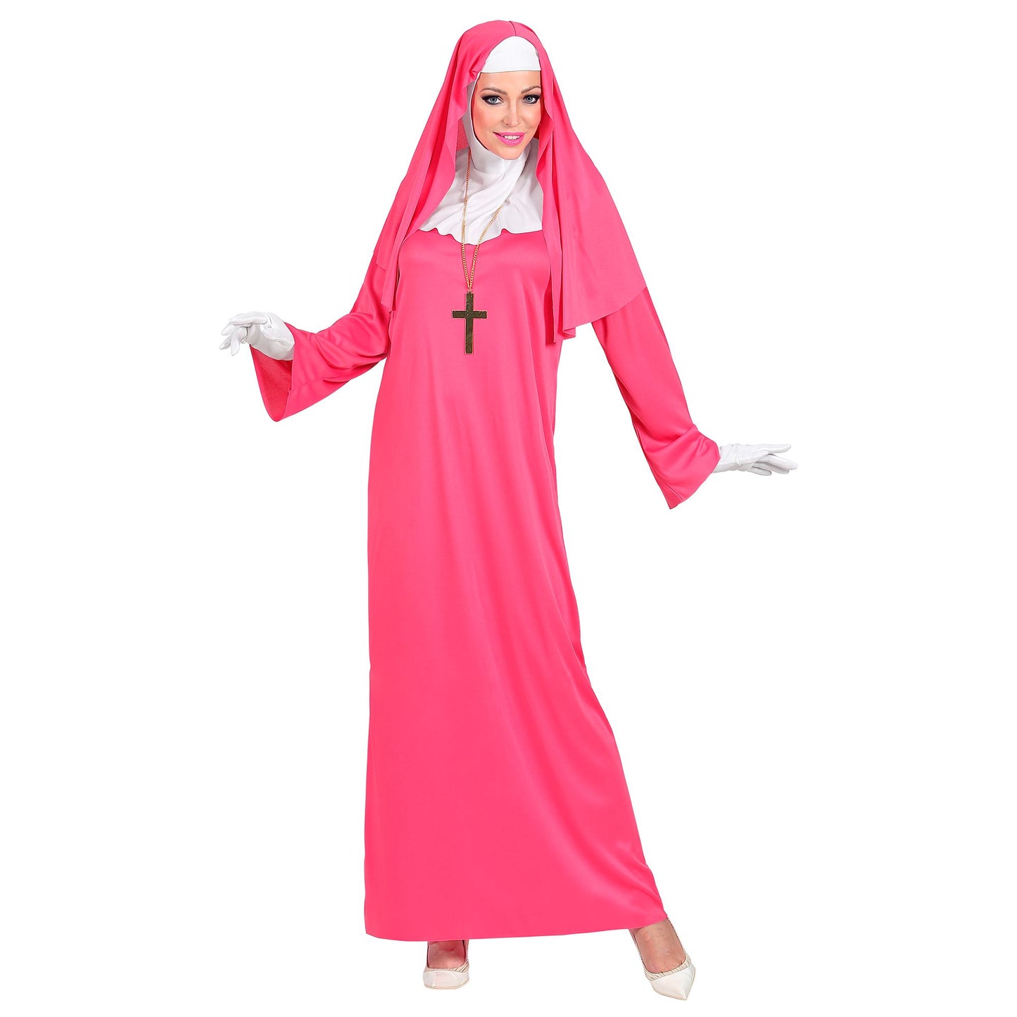 "PINKE NONNE" (Gewand, Haube, Handschuhe) – Detailansicht
