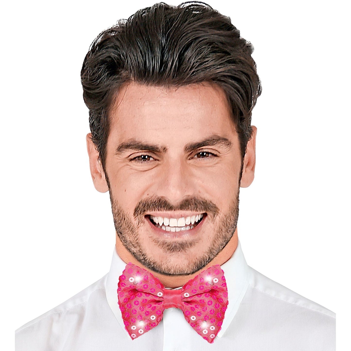 "PINKE PAILLETTENFLIEGE MIT 4 LED LICHTERN" regulierbar – Ansicht 3