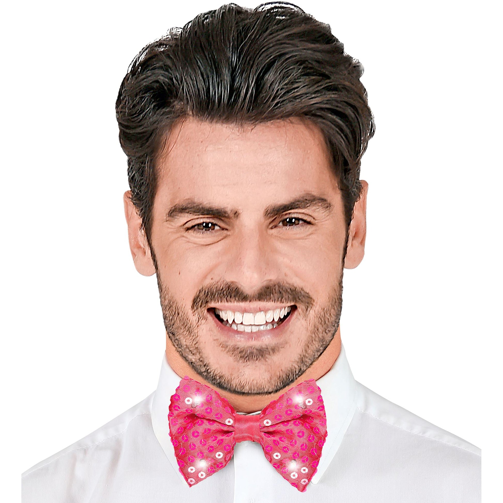 "PINKE PAILLETTENFLIEGE MIT 4 LED LICHTERN" regulierbar – Ansicht 3