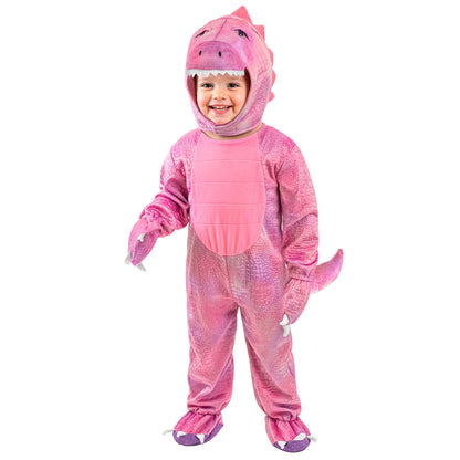 "PINKER DINO" (Overall, Kapuze mit Kopf) – Ansicht 3