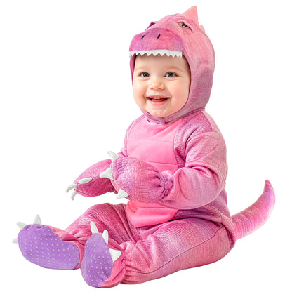 "PINKER DINO" (Overall, Kapuze mit Kopf) – Ansicht 4