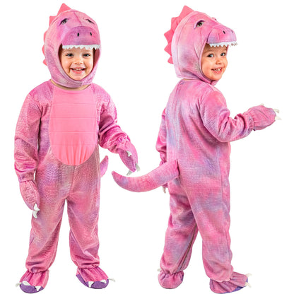 "PINKER DINO" (Overall, Kapuze mit Kopf) – Ansicht 8