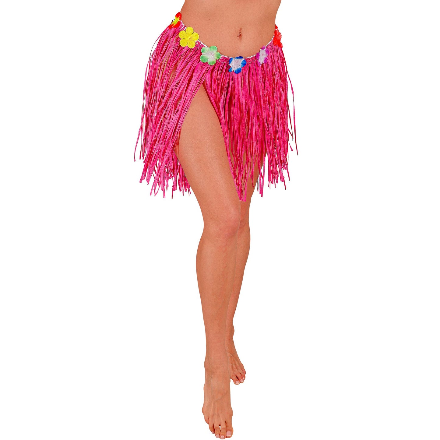 "PINKER HAWAII BASTROCK MIT BLUMENGÜRTEL" 40 cm - größenverstellbar – Vorderansicht