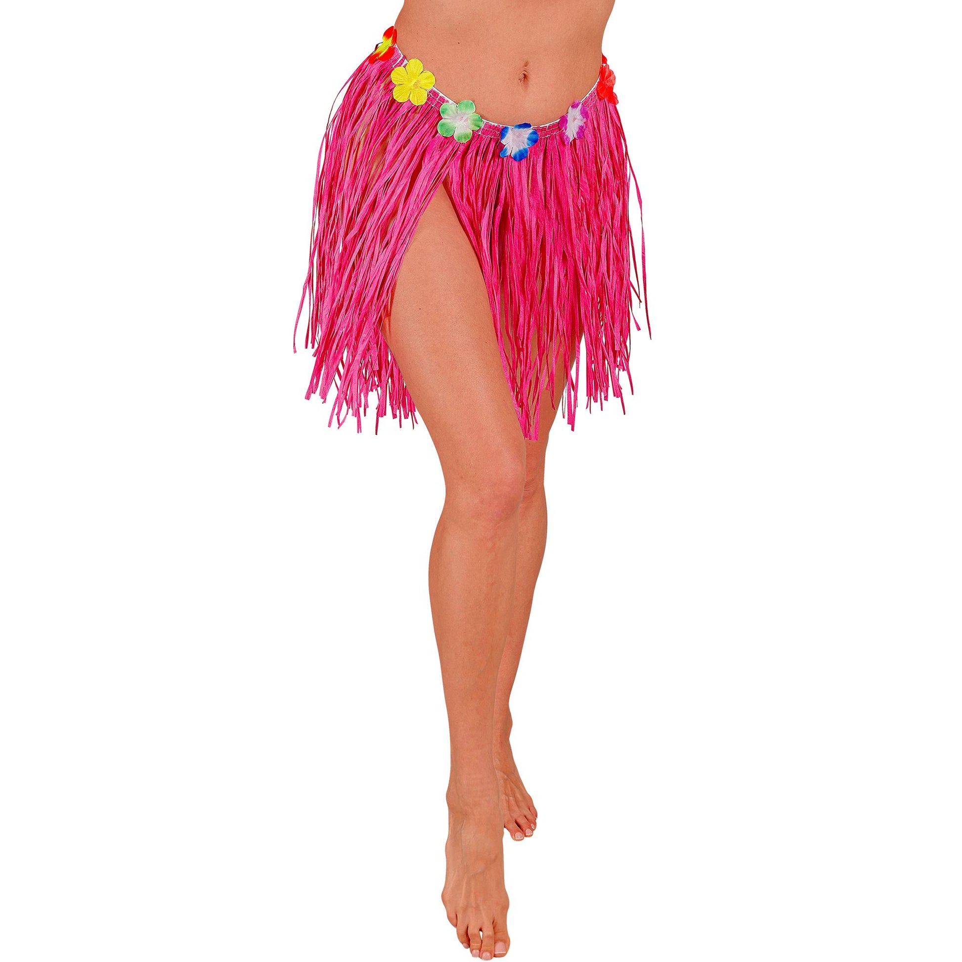 "PINKER HAWAII BASTROCK MIT BLUMENGÜRTEL" 40 cm - größenverstellbar – Vorderansicht