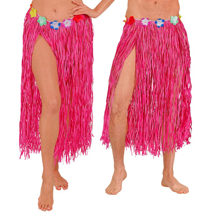 "PINKER HAWAII BASTROCK MIT BLUMENGÜRTEL" 80 cm - größenverstellbar – Vorderansicht