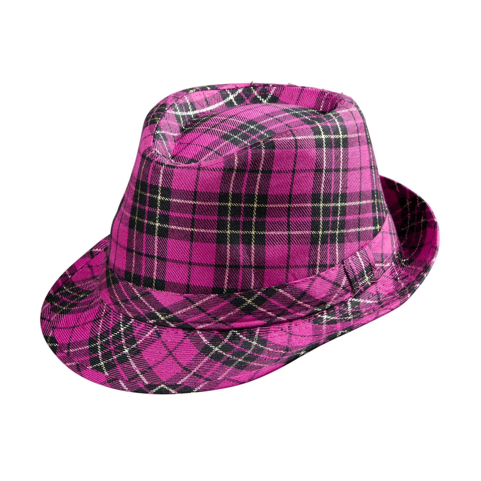 "PINKER TARTANFEDORA" – Vorderansicht