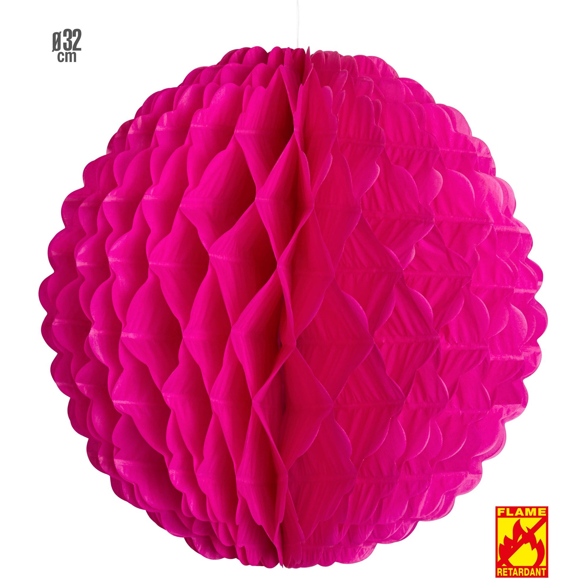 "PINKER WABENBALL LAMPION" Ø 32cm - schwer entflammbar – Vorderansicht