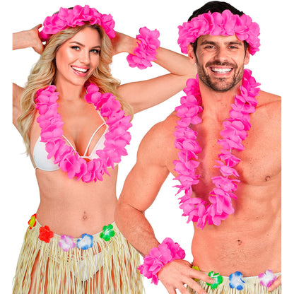 "PINKES HAWAII-SET" (Halskette, Sitrnband, Armband) – Ansicht 3