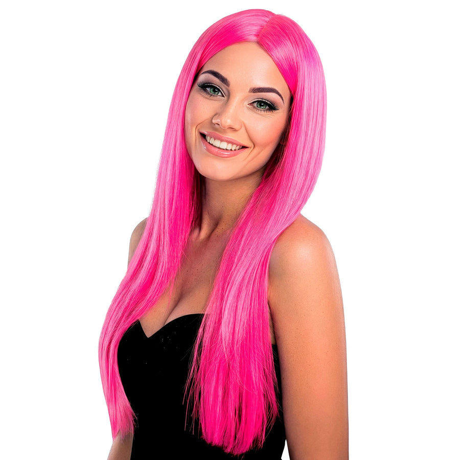 "PINKFARBENE GLAMOUR PERÜCKE" in Polybag – Detailansicht