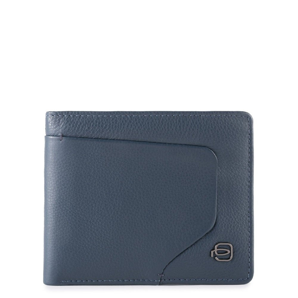 Piquadro Piquadro, Akron, Lederbrieftasche, Mit abnehmbarem Dokumentenhalter, Blau, Für Männer Regular
