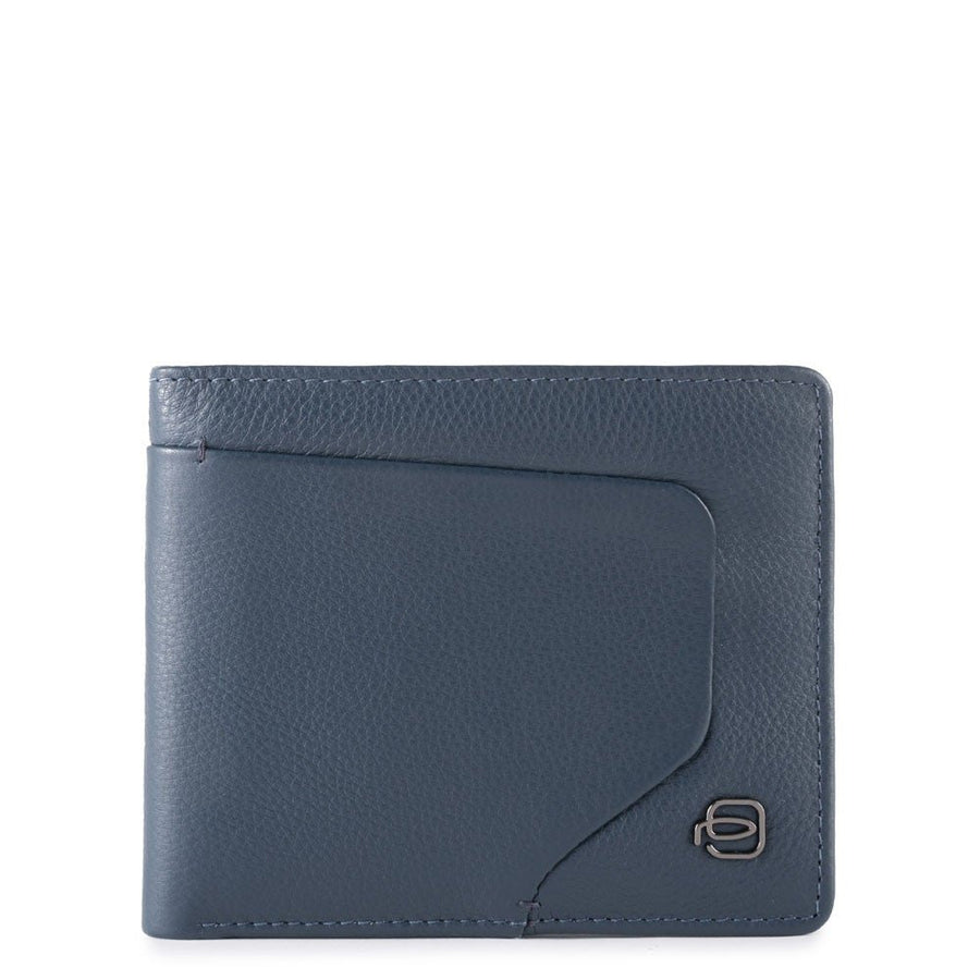 Piquadro Piquadro, Akron, Lederbrieftasche, Mit abnehmbarem Dokumentenhalter, Blau, Für Männer Regular