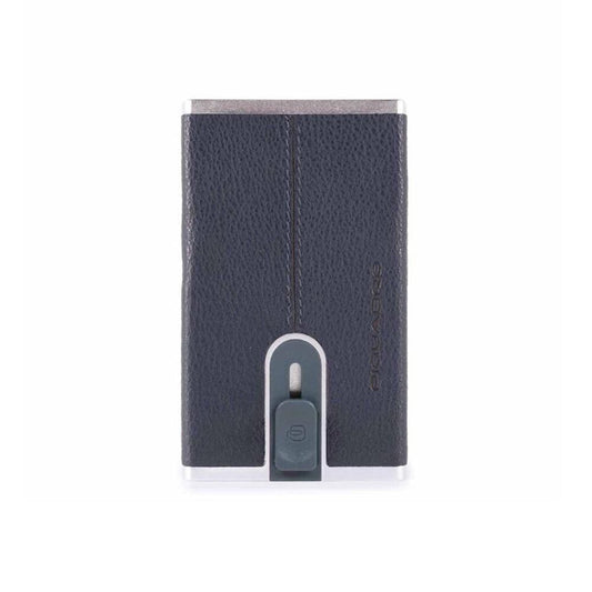 Piquadro Piquadro, Black Square, Lederbrieftasche, Quadratisches Schiebesystem mit Kompakt für Banknoten, PP4891B3RBLU4, Blau