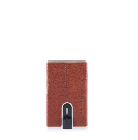Piquadro Piquadro, Blue Square, Leder-Kartenhalter, Quadratisches Schiebesystem, PP4891B3R, Braun, Für Männer Regular
